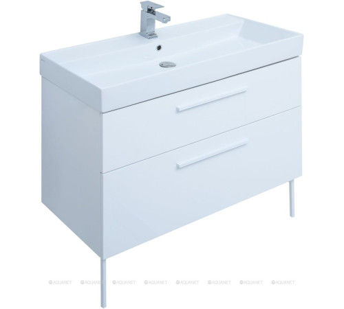 Тумба Aquanet Nova 100 (SLIM SYNERGY) 2 ящика белый глянец 00249922