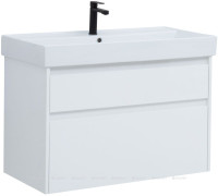 Тумба под раковину Aquanet Nova Lite 90 2 ящика белый глянец 00242268