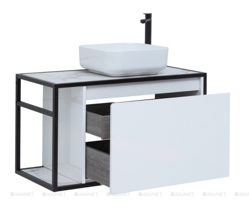 Тумба под раковину Aquanet Nova Lite LOFT 90 R белый глянец 00261651