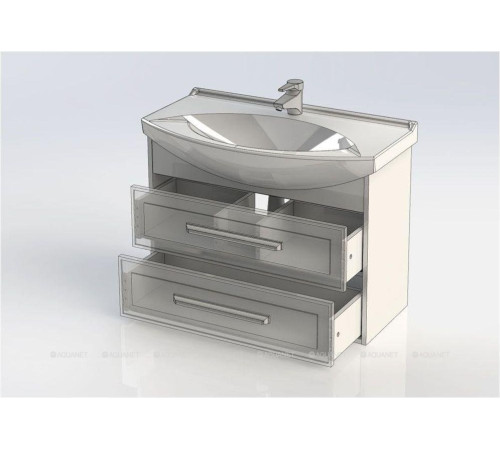 Тумба под раковину Aquanet Остин 85 белый глянец/дуб кантербери 00200908