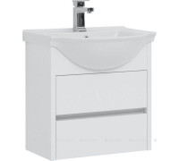 Тумба с раковиной Aquanet Сидней 60 белый глянец раковина Аква 00243667