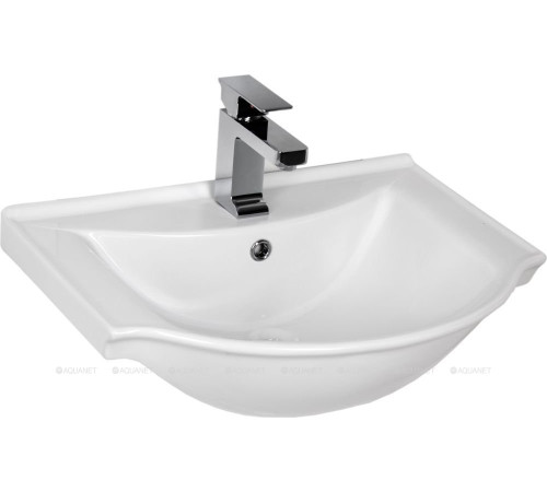 Тумба с раковиной Aquanet Сидней 60 белый глянец раковина Аква 00243667
