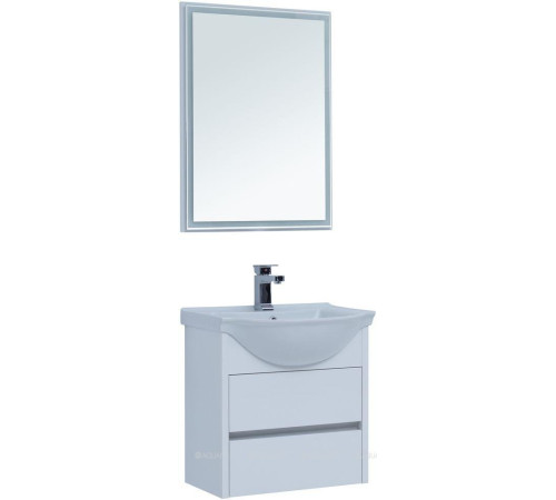 Тумба с раковиной Aquanet Сидней 60 белый глянец раковина Аква 00243667