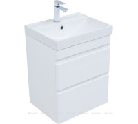 Тумба под раковину подвесная Aquanet Слим 50 2 ящика белый сатин 00346046