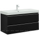 Тумба под раковину Aquanet Вега 100 2 ящика черный 00329593