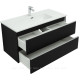 Тумба под раковину Aquanet Вега 100 2 ящика черный 00329593