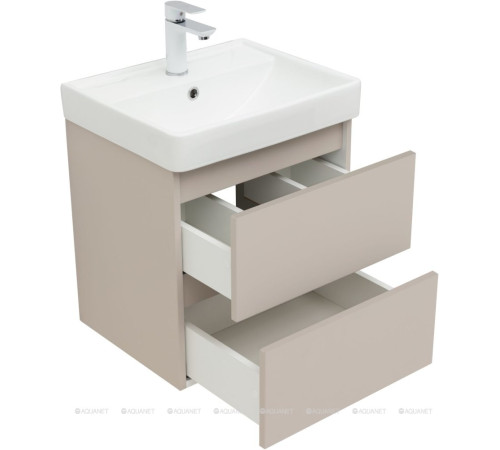 Тумба под раковину Aquanet Вега 2.0 50 2 ящика бежевый 00337940