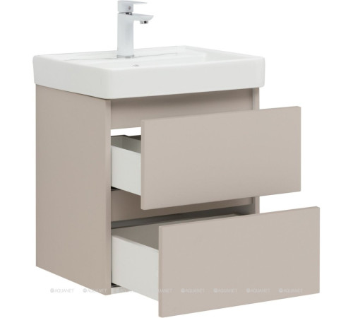 Тумба под раковину Aquanet Вега 2.0 50 2 ящика бежевый 00337940
