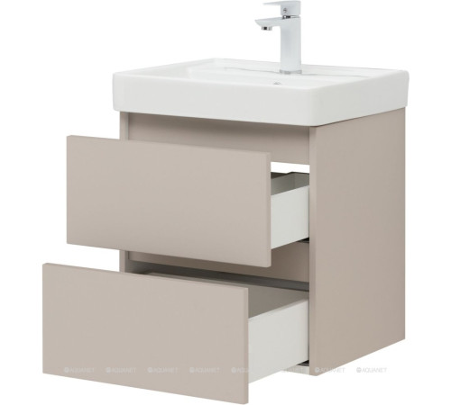 Тумба под раковину Aquanet Вега 2.0 50 2 ящика бежевый 00337940