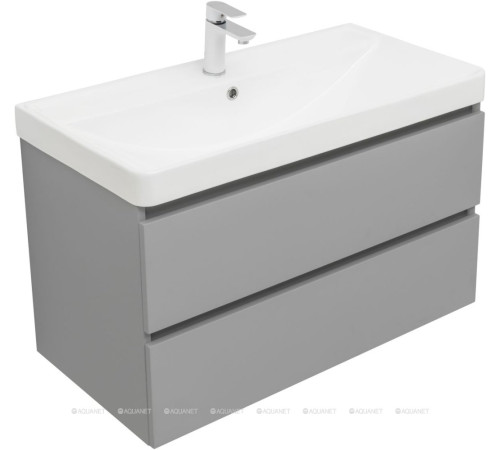 Тумба под раковину Aquanet Вега 2.0 90 2 ящика мисти грин 00337962