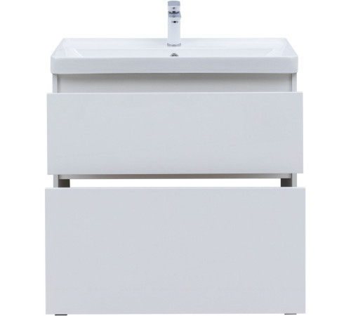 Тумба под раковину Aquanet Вега 80 напольная 2 ящика белый глянец 00344123