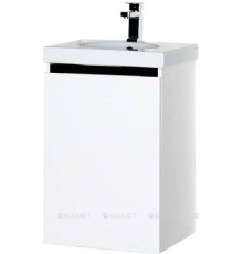 Тумба под раковину De Aqua Ариетта-51 левая белый/черный 00184626