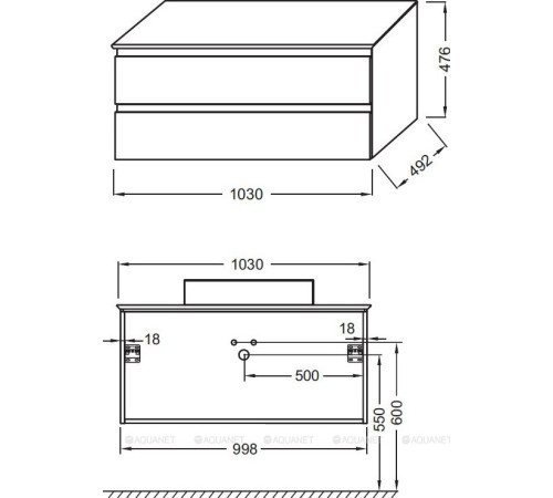 Тумба со столешницей Jacob Delafon Madeleine 100 см с подсветкой черный матовый лак EB2084-J53