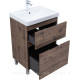 Тумба с раковиной Aquanet Алвита new 60 Flat напольная 2 ящика дуб веллингтон табак 00345676