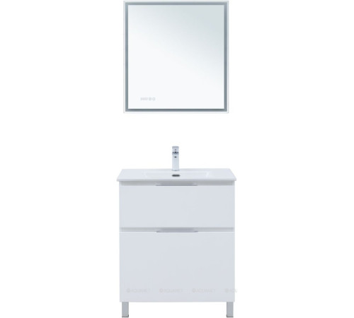 Тумба с раковиной Aquanet Алвита new 70 Flash напольная 2 ящика белый матовый 00345687