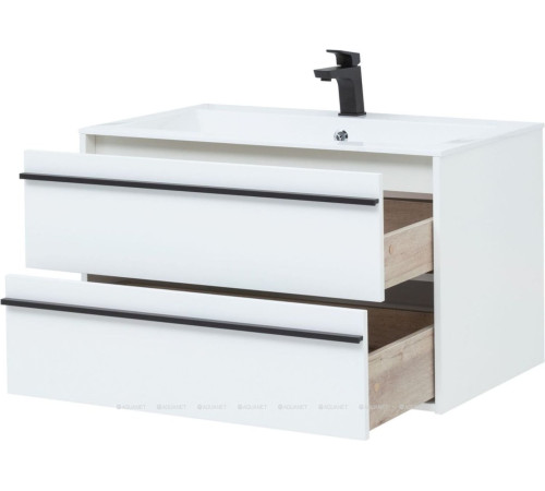 Тумба с раковиной Aquanet Lino 90 белый матовый 00271949