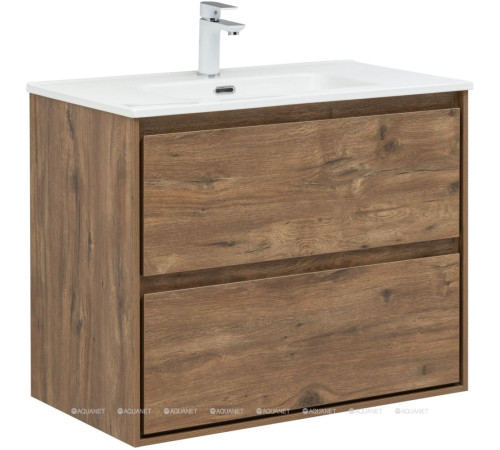Тумба с раковиной Aquanet Милан 80 дуб рустикальный 00340164