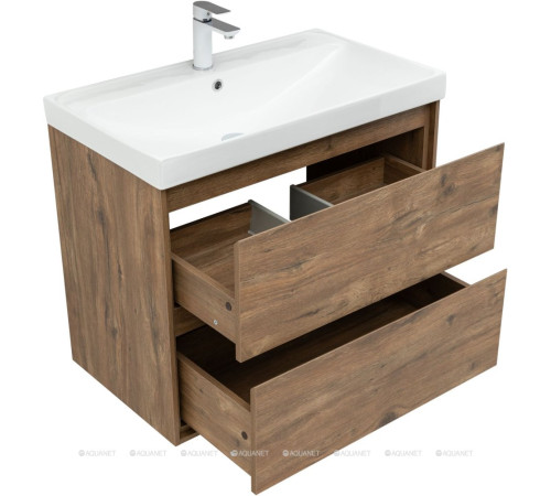 Тумба с раковиной Aquanet Милан 80 дуб рустикальный 00340164