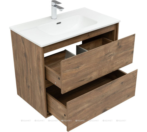 Тумба с раковиной Aquanet Милан 80 дуб рустикальный 00340164