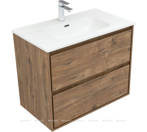 Тумба с раковиной Aquanet Милан 80 дуб рустикальный 00340164