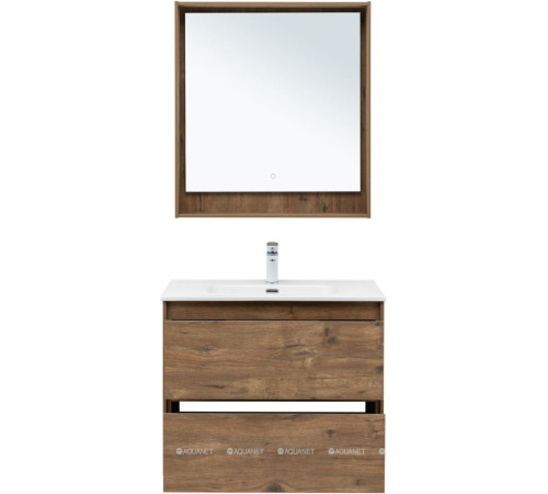 Тумба с раковиной Aquanet Милан 80 дуб рустикальный 00340164