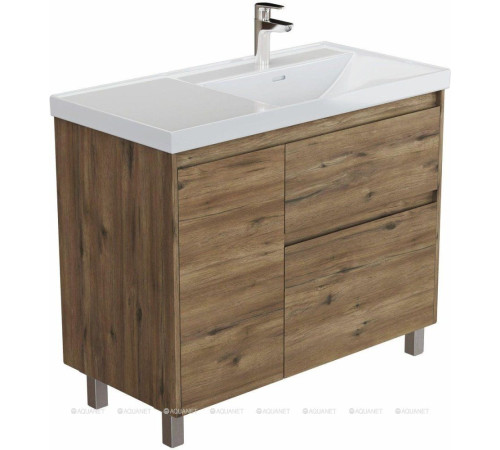 Тумба с раковиной Aquanet Nova Lite 2.0 90 R напольная дуб рустикальный 00365930
