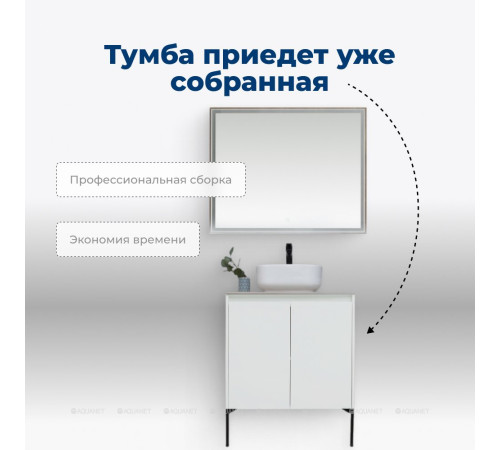 Тумба с раковиной Aquanet Nova Lite 60 2 двери белый глянец 00302523