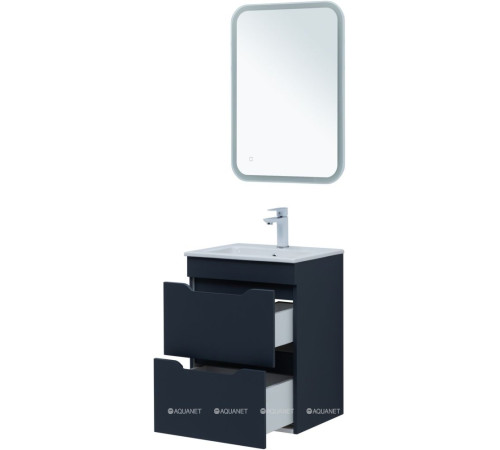 Тумба с раковиной Aquanet Практика 50 2 ящика маренго 00332511