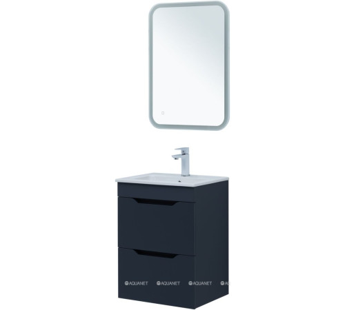 Тумба с раковиной Aquanet Практика 50 2 ящика маренго 00332511