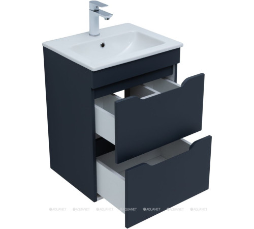 Тумба с раковиной Aquanet Практика 50 2 ящика маренго 00332511