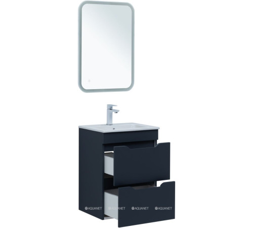 Тумба с раковиной Aquanet Практика 50 2 ящика маренго 00332511