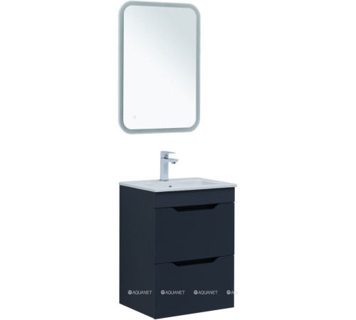 Тумба с раковиной Aquanet Практика 50 2 ящика маренго 00332511