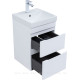 Тумба с раковиной Aquanet Слим 40 подвесная 2 ящика белый сатин 00348173
