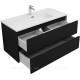 Тумба с раковиной Aquanet Вега 2.0 100 Flat 2 ящика черный 00344765