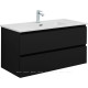 Тумба с раковиной Aquanet Вега 2.0 100 Ирис 2 ящика черный 00344745