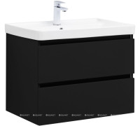 Тумба с раковиной Aquanet Вега 2.0 70 черная 2 ящика с раковиной Ирис 00344746