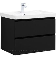 Тумба с раковиной Aquanet Вега 2.0 70 черная 2 ящика с раковиной Ирис 00344746