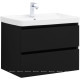 Тумба с раковиной Aquanet Вега 2.0 70 черная 2 ящика с раковиной Ирис 00344746