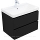 Тумба с раковиной Aquanet Вега 2.0 70 черная 2 ящика с раковиной Ирис 00344746