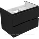 Тумба с раковиной Aquanet Вега 2.0 70 черная 2 ящика с раковиной Ирис 00344746
