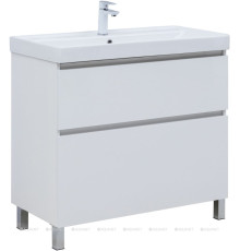 Тумба с раковиной Aquanet Вега 90 Ирис напольная 2 ящика белый глянец 00345378