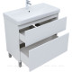 Тумба с раковиной Aquanet Вега 90 Ирис напольная 2 ящика белый глянец 00345378