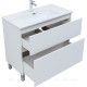 Тумба с раковиной Aquanet Вега 90 Ирис напольная 2 ящика белый глянец 00345378