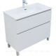 Тумба с раковиной Aquanet Вега 90 Ирис напольная 2 ящика белый глянец 00345378