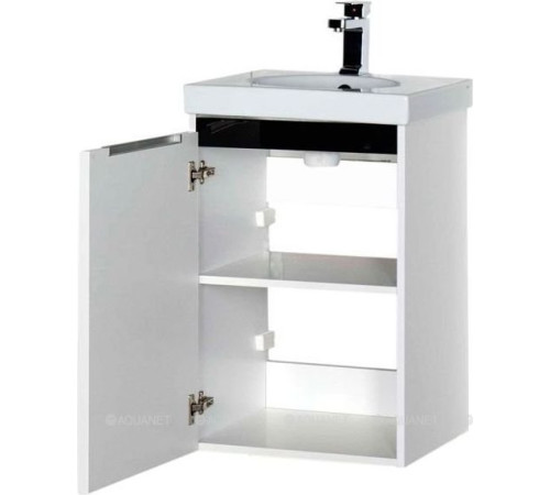 Тумба под раковину De Aqua Ариетта-51 левая белый/черный 00184626