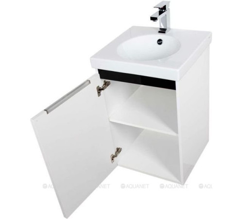 Тумба под раковину De Aqua Ариетта-51 левая белый/черный 00184626