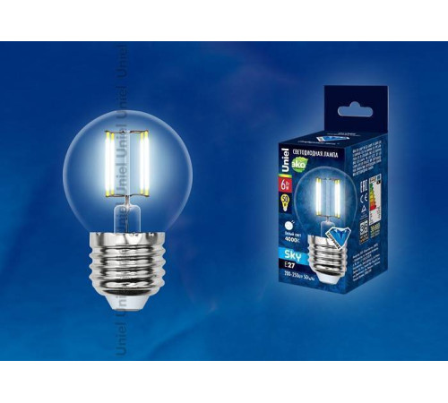 Лампа светодиодная Uniel CL PLS02WH E27 6Вт 4000K UL-00001370