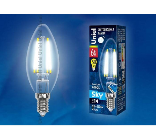 Лампа светодиодная Uniel CL PLS02WH E14 6Вт 4000K UL-00001373
