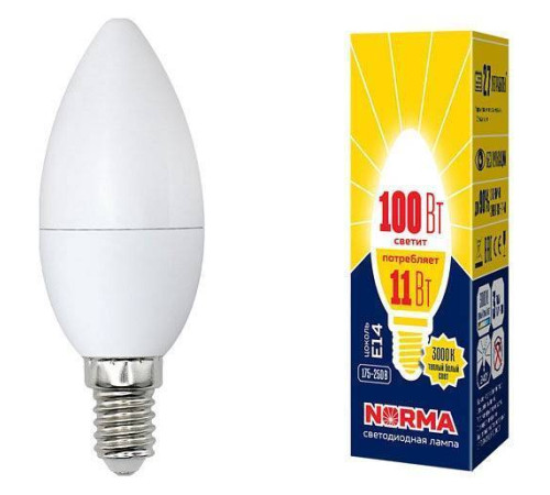 Лампа светодиодная Volpe E14 11Вт 3000K UL-00003812