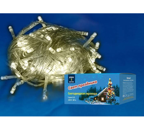 Гирлянда Нить Uniel ULD-S0500 5 м 50 LED IP20 теплый белый UL-00005256